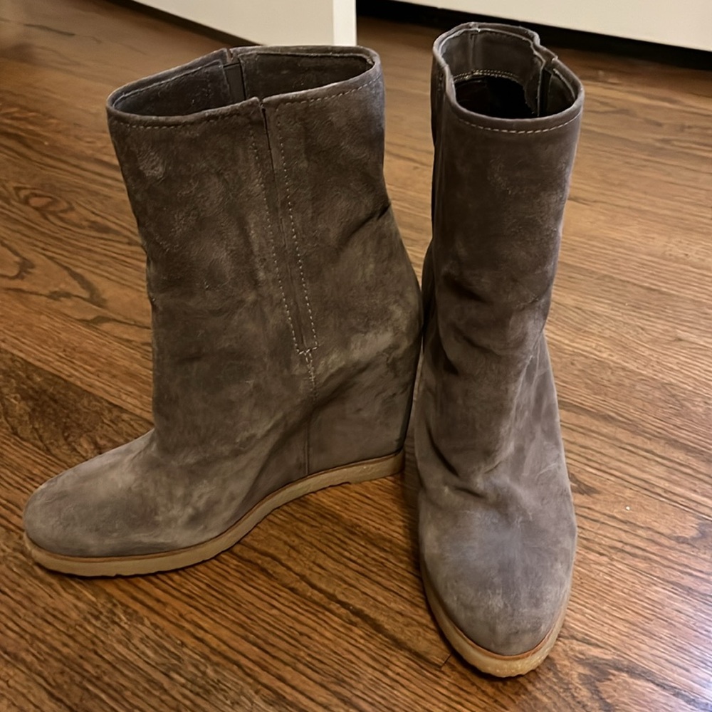 Suede Hidden Wedge Boots